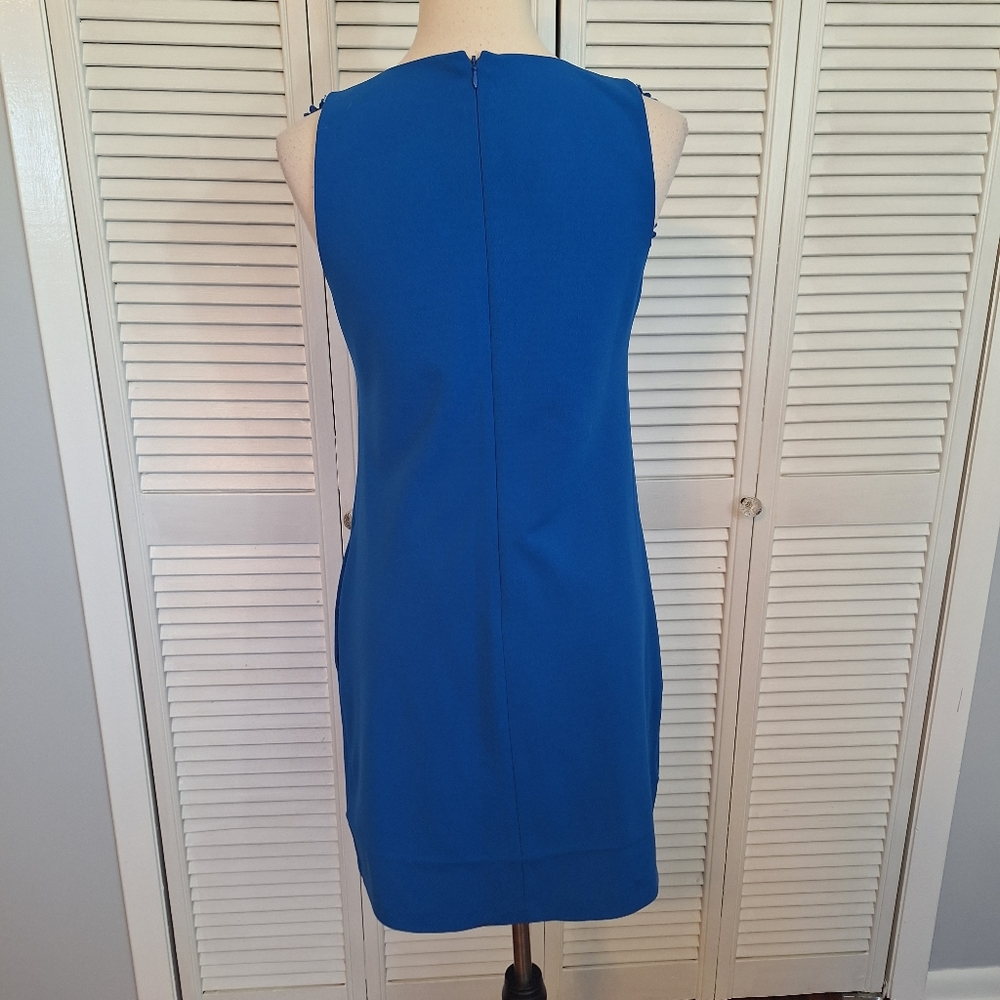 Cynthia Steffe blue leave stretch dress sz 2 *C - Picture 7 of 8